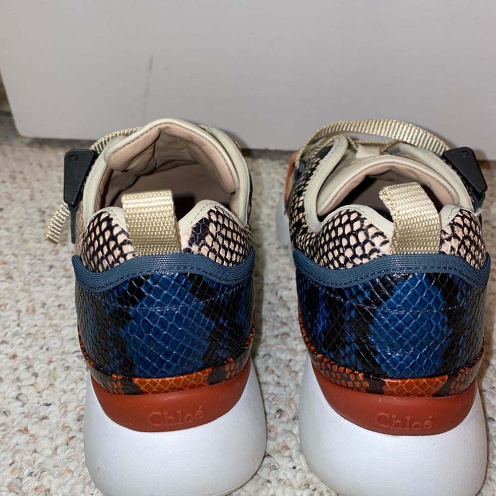 Chloé- authentic designer Sonnie Snakeskin Sneakers multicolored - Picture 7 of 12